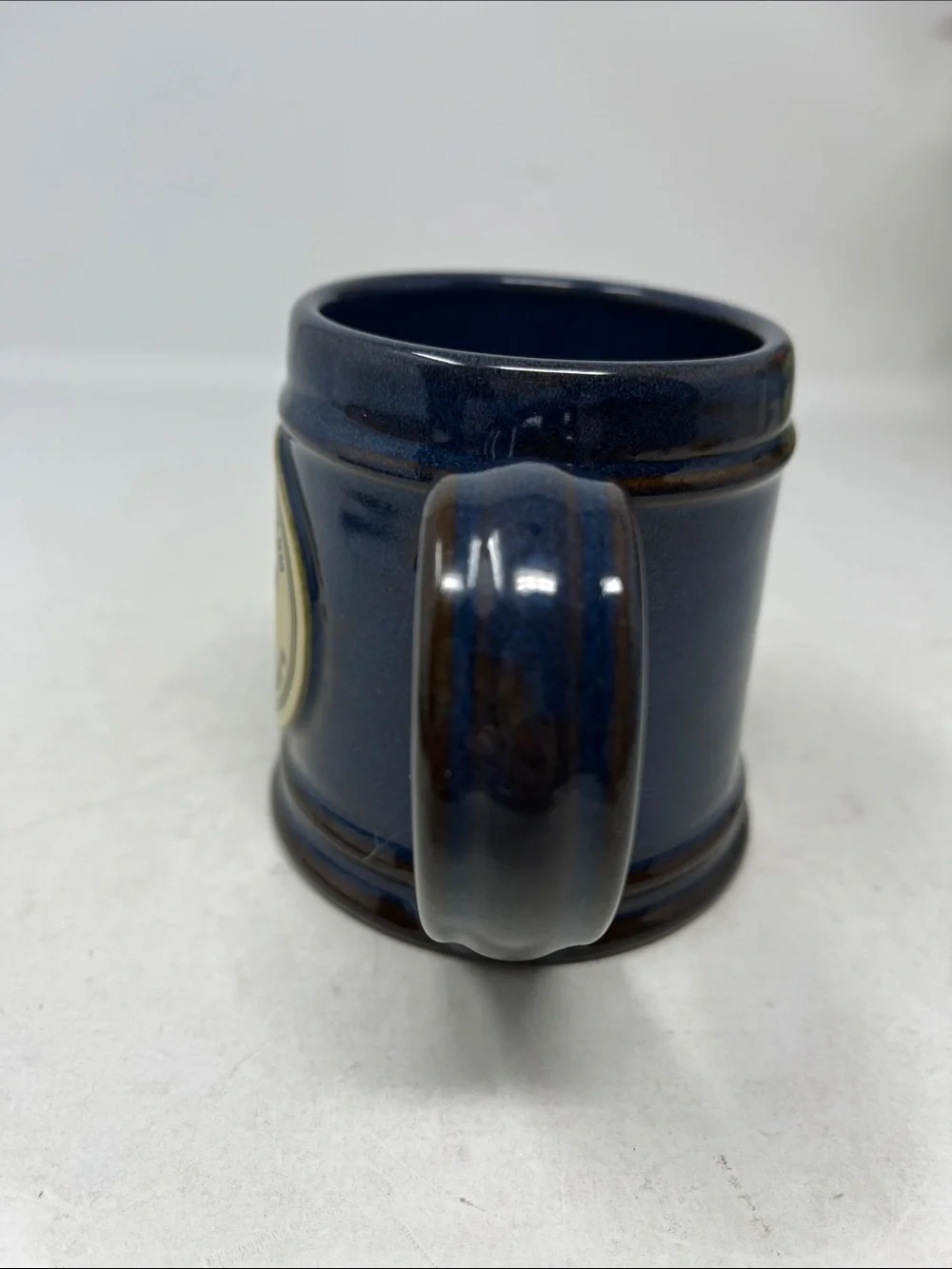 DENEEN POTTERY BLUE BROWN GLAZED MUG MONTEZUMA CASTLE INN AZ 8-10oz